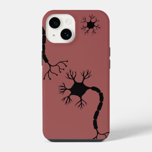 Coque Pour iPhone 14 Conception simple de neurone noir (Verso)