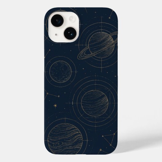 Coque Pour iPhone 14 Constellations or élégant - coque iphone dynamique (Verso)