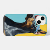 Coque Pour iPhone 14 Cool Doberman with sunglasses (Verso Horizontal)