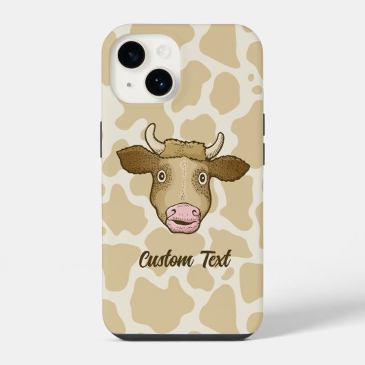 Coque Pour iPhone 14 Coque-coque iphone de la vache surpris (Verso)