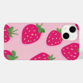 Coque Pour iPhone 14 Coque de fraise rose iPhone 14 (Verso (horizontal))