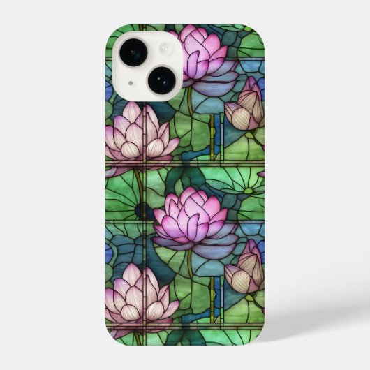 Coque Pour iPhone 14 Coque en verre lisse Lotus iPhone 14 Slim Fit (Verso)