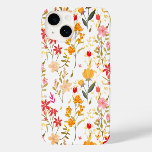 Coque Pour iPhone 14 coque iphone à fleur sauvage floral mignon (Verso)