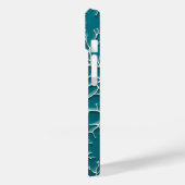 Coque Pour iPhone 14 Coque iPhone bleu sarcelle avec texture de veine (Verso / Gauche)