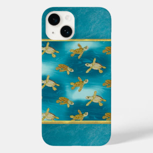 Coque Pour iPhone 14 Coque iphone Cool des tortues d'or