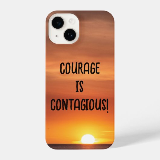 Coque Pour iPhone 14 coque iphone - Coucher de soleil avec, "Le courage (Verso)