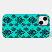 Coque Pour iPhone 14 Coque Iphone Damask - Turquoise foncé (Verso (horizontal))