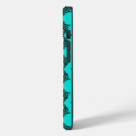 Coque Pour iPhone 14 Coque Iphone Damask - Turquoise foncé (Verso / Gauche)