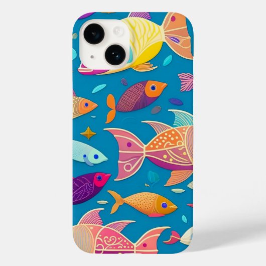 Coque Pour iPhone 14 Coque iphone de conception du poisson (Verso)