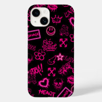 Coque iphone de graffiti rose Neon