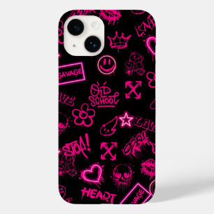 Coque Pour iPhone 14 Coque iphone de graffiti rose Neon