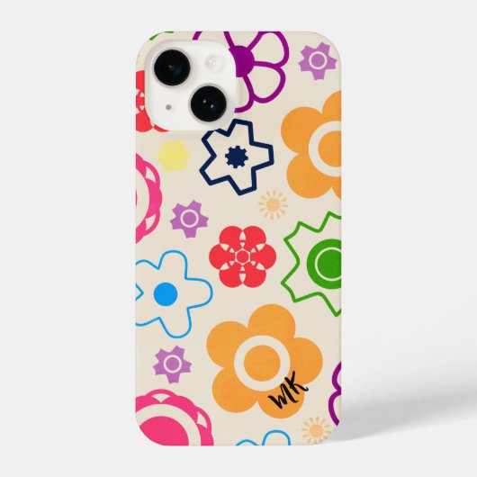 Coque Pour iPhone 14 coque iphone de monogramme d'alimentation Abstrait (Verso)