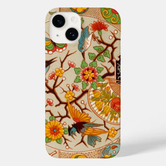 Coque Pour iPhone 14 Coque iphone d'oiseaux et de papillons (Verso)