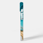 Coque Pour iPhone 14 Coque iphone en marbre bleu or moderne (Verso / Gauche)