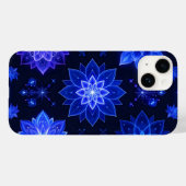 Coque Pour iPhone 14 Coque iphone Floral bleu violet brillant (Verso (horizontal))