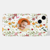 Coque Pour iPhone 14 Coque iphone Floral Personnalisé - Ajouter Votre P (Verso (horizontal))