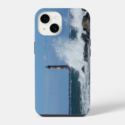 Coque Pour iPhone 14 Coque iPhone Morris Island Lighthouse Splash (Verso)
