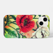 Coque Pour iPhone 14 Coque iphone Red White Poppies (Verso Horizontal)
