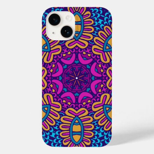 Coque Pour iPhone 14 Coque iphone tribal psychédélique et dynamique (Verso)