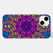 Coque Pour iPhone 14 Coque iphone tribal psychédélique et dynamique (Verso (horizontal))