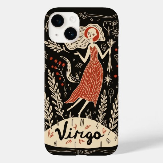 Coque Pour iPhone 14 coque iphone Virgo Celestial Zodiac Art (Verso)