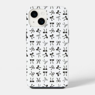 Coque Pour iPhone 14 Coquette black Bows