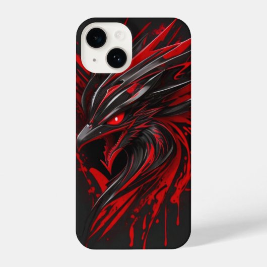 Coque Pour iPhone 14 Corbeau rouge (Verso)