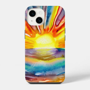 Coque Pour iPhone 14 Coucher de soleil coloré vibrant sur l'eau