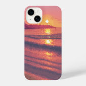 Coque Pour iPhone 14 coucher de soleil pixélisé (Verso)