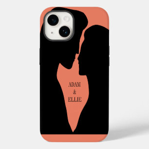 Coque Pour iPhone 14 Couleur personnalisée de la silhouette du couple b