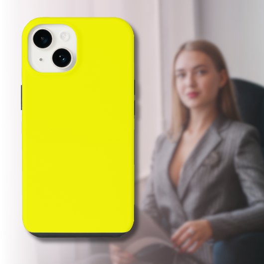 Coque Pour iPhone 14 Couleur uni jaune néon | Classique