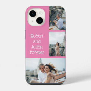 Coque Pour iPhone 14 Couple pour toujours avec trois photos de couples