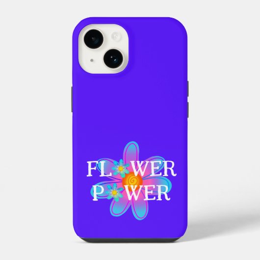 Coque Pour iPhone 14 Courant de fleurs violet (Verso)