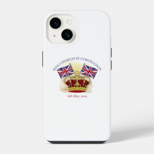 Coque Pour iPhone 14 Couronne et drapeaux du couronnement du roi Charle