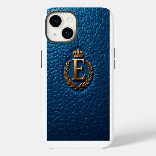 Coque Pour iPhone 14 Couronne Royale en Or Lettre E Monogramme Luxe