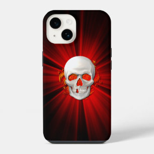 Coque Pour iPhone 14 Crâne 3D en feu vif