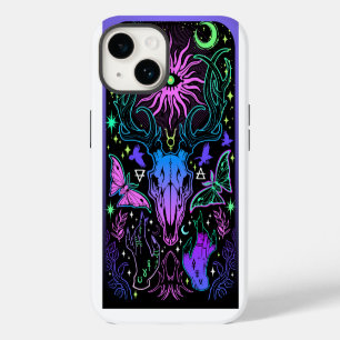 Coque Pour iPhone 14 Crâne de Cerf Psychédélique