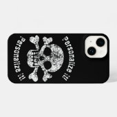 Coque Pour iPhone 14 Crâne usé et os croisés (Verso Horizontal)