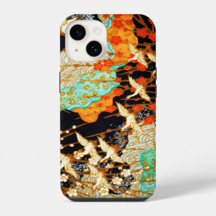 Coque Pour iPhone 14 CRANES VOLONTAIRES AVEC FLEURS PRINTEMPS Floral ja