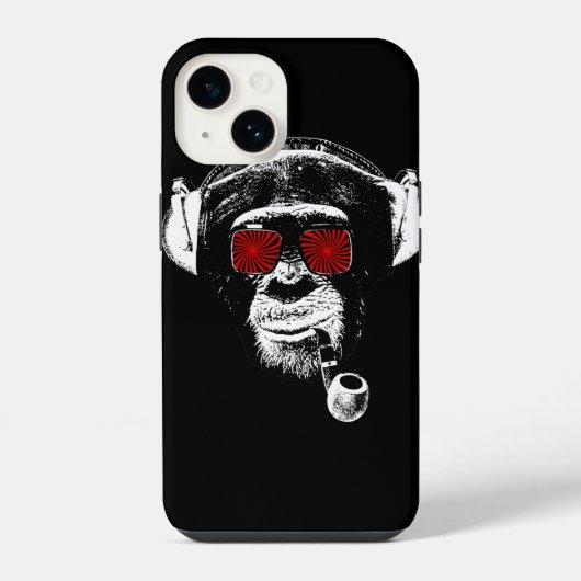 Coque Pour iPhone 14 Crazy singe (Verso)