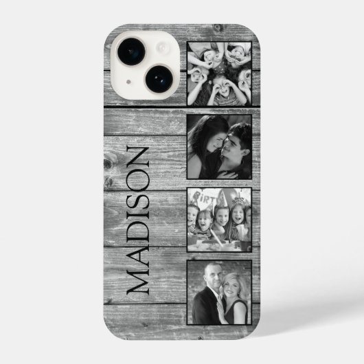 Coque Pour iPhone 14 Create Your Custom Photo Collage Rustic Farmhouse (Verso)