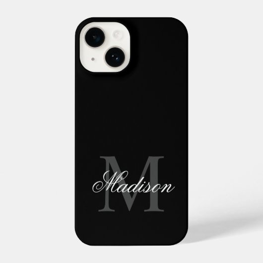 Coque Pour iPhone 14 Créer Votre Nom Personnalisé Monogramme Calligraph (Verso)