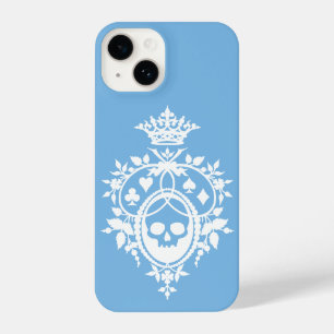 Coque Pour iPhone 14 Crête bleue avec crâne et cardsuits iPhone 14 Coqu