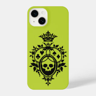 Coque Pour iPhone 14 Crête verte avec crâne et costumes iPhone 14 Cas