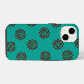 Coque Pour iPhone 14 "Crimson Scrolls - Bold Elegance" (Verso Horizontal)