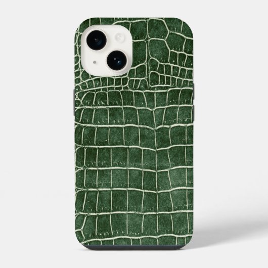 Coque Pour iPhone 14 Crocodile des Faux vertes (Verso)