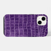 Coque Pour iPhone 14 Crocodile pourpre (Verso Horizontal)
