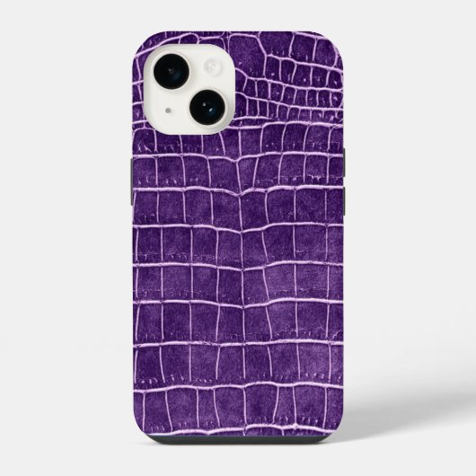 Coque Pour iPhone 14 Crocodile Violet (Verso)