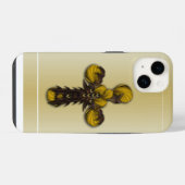 Coque Pour iPhone 14 "Cross Feuille Abstraction", iPhone 14 Coque (Verso Horizontal)