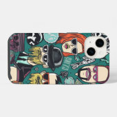 Coque Pour iPhone 14 Crypto Punks drôles et mignons (Verso Horizontal)